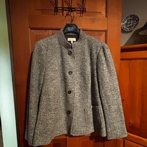 Talbots Gray Women's Nehru collar jacket EUC